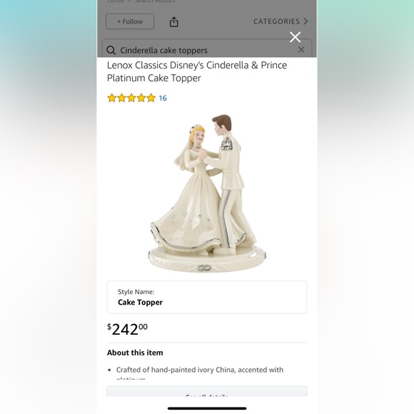 Lenox Disney Cake Topper - Picture 2 of 5